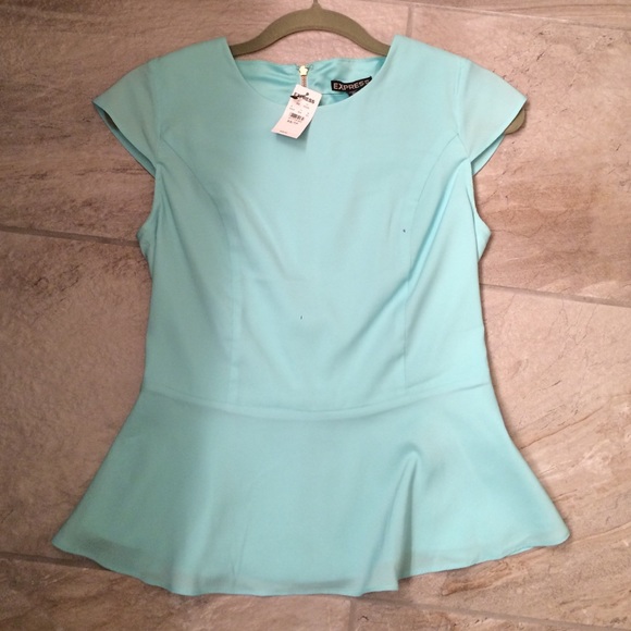 Express short sleeve blazer in Aqua