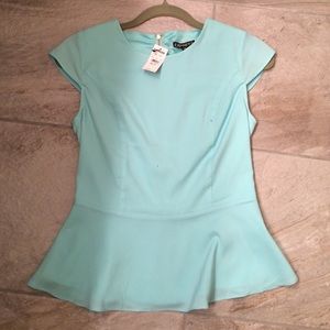Express short sleeve blazer in Aqua