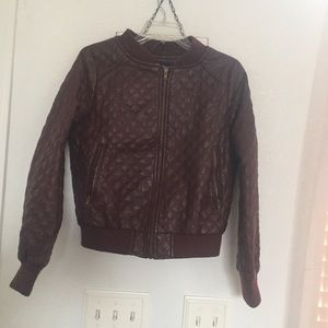 Super Trendy faux leather bomber jacket
