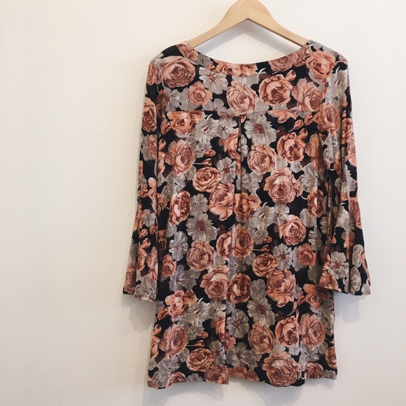 [blu moon] • [floral lace-up tunic dress] - Picture 4 of 5