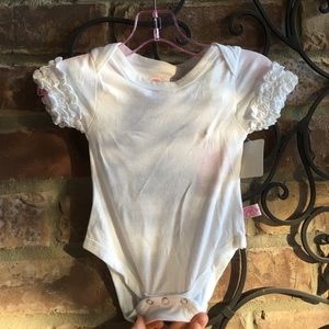 White Ruffle Sleeve Onesie