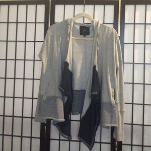 Drape cardigan with hood