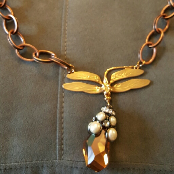 SOLD~~Tory Burch- Pearl Dragonfly Pendant Necklace
