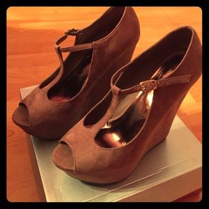 Taupe High Wedges