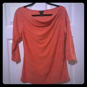 Ann Taylor 3/4 sleeve coral top, Medium