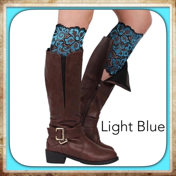 Stretchy Lace Flowers Boot Cuffs Soft Laced Boot - Picture 3 of 4