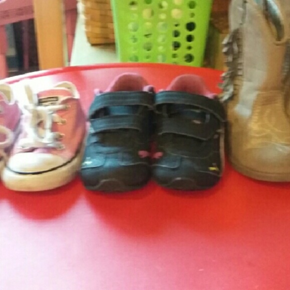 Lot of lil girs shoes! All Stars, Puma,& Cherokee
