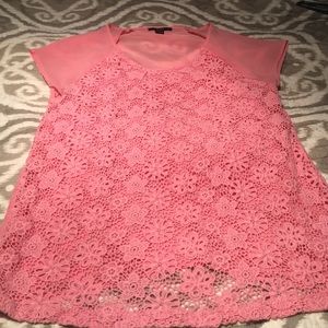 Pink lace Top with sheer back
