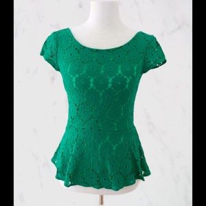 Xhilaration • Green Peplum Top