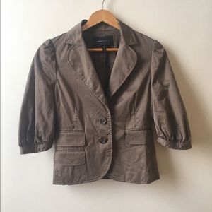 BCBG Max Azria Blazer Puff Sleeves Sz S Tan