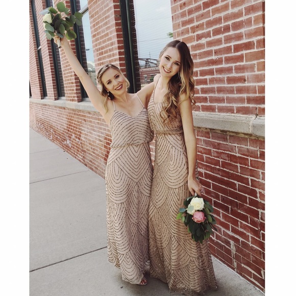 Adrianna Papell beaded long gown dress size 2