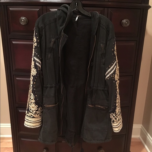 Free People Golden Quills Military Parka