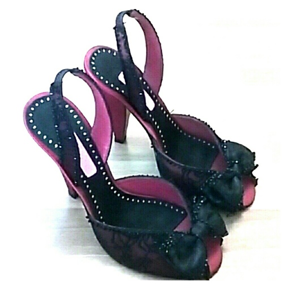 Betsey Johnson sling back open-toe heels