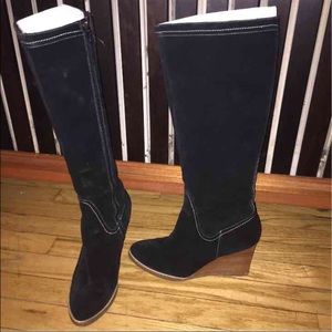 Ann Taylor Loft Tall suede black Boots 8.5
