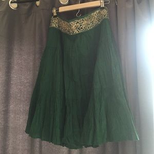 Bcbg Max Azria Green skirt with embellished waist