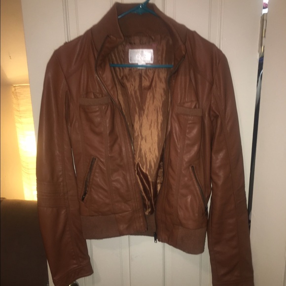 Brown leather jacket