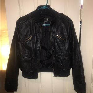 Black leather jacket