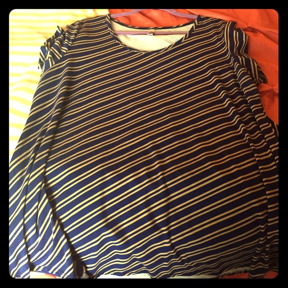 Blue with Beige Stripes LLR Classic Tee 2XL
