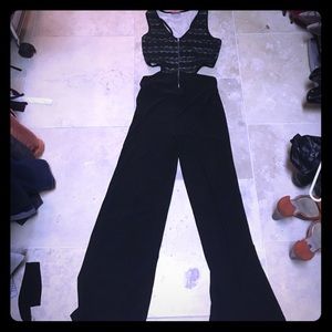 Black one piece pantsuit