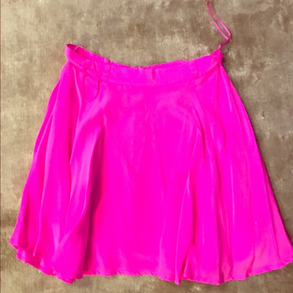 Yumi Kim never worn hot pink silk skater skirt