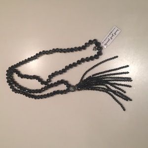 Metallic black beaded necklace