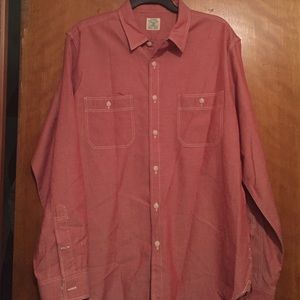 J.Crew Men's long sleeve Red button up shirt.