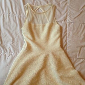 bar III sparkly off-white dress