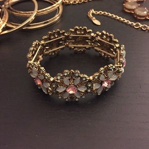 Floral rhinestone bracelet