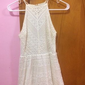 White Bib-Neck Charlotte Russe Dress