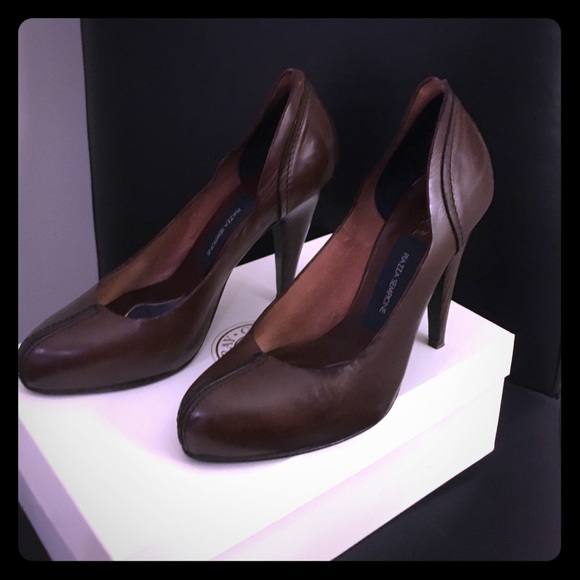 Piazza sempione brown leather pumps