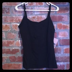 WOMENS BLACK SHELF BRA CAMISOLE - NEVER WORN
