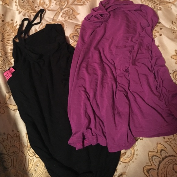 Black and purple crop tanks