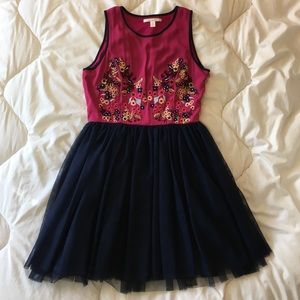Miami floral embroidered & tulle tutu style dress