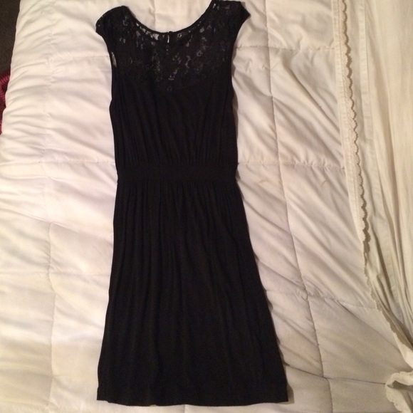 Black dress with lace shoulder