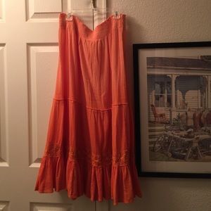 Gauzy orange skirt