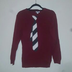 ***NWOT ***  red sweater with tie graphic