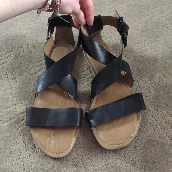 Franco Sarto Strappy Black Sandals