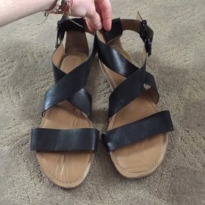 Franco Sarto Strappy Black Sandals