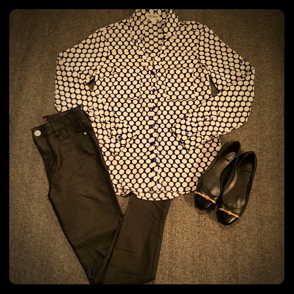 Polka Dot Navy & White Portofino Shirt