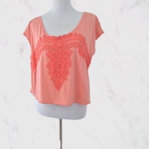 Free People •. Coral Crop Top