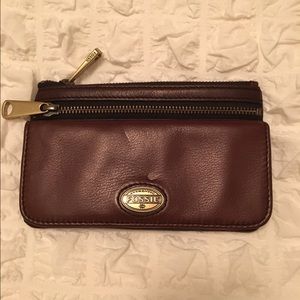 Fossil brown leather wallet
