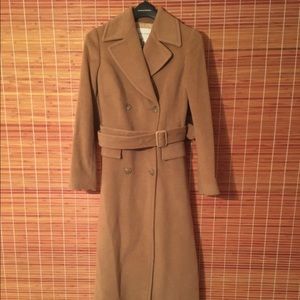 Camel Hair Banana Republic Long Trench Coat Sz S