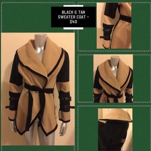 Black & Tan Sweater Coat
