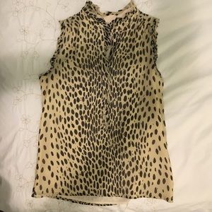 J.crew Dotted animal print silk sleeveless blouse