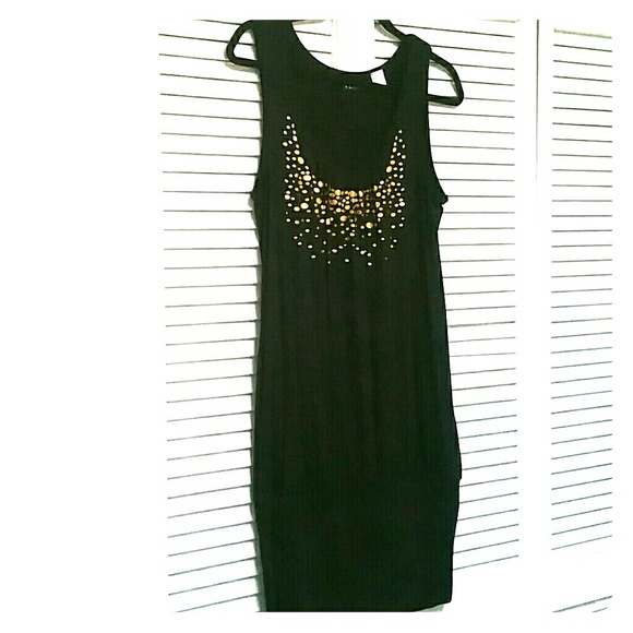 Gold Foil Accent Dress