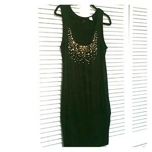 Gold Foil Accent Dress