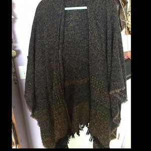 Multicolored, comfy wool shawl made in Ireland