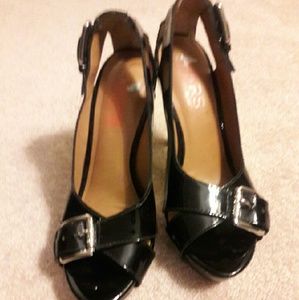 Michael Kors Black Peep toe heels