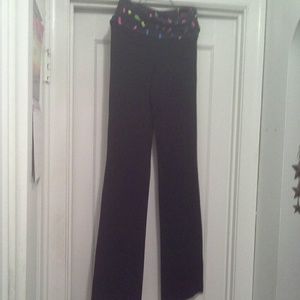 BNWT black yoga pants w multicolor leopard spots