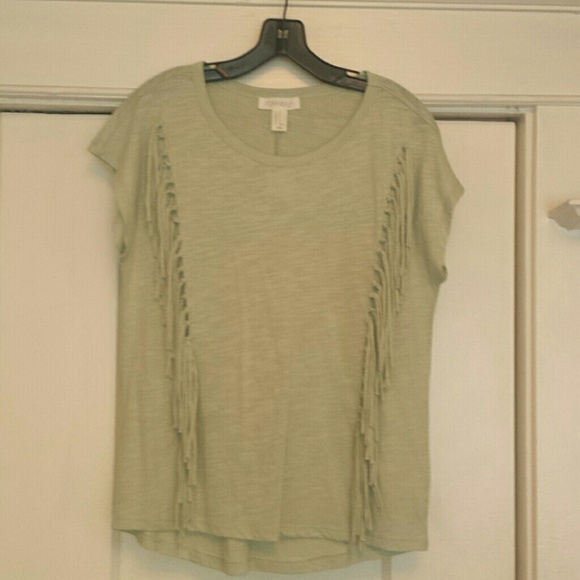 Forever 21 mint fringe tee